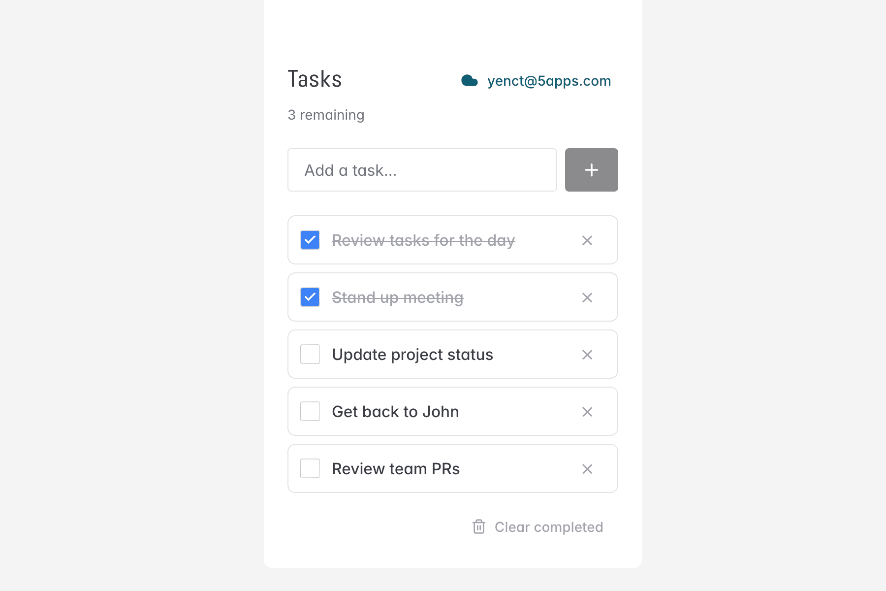 Todo App screenshot